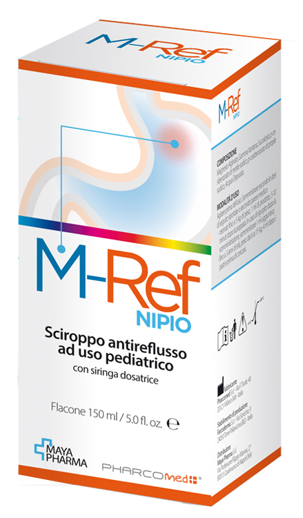 M-REF NIPIO SCIROPPO ANTIREFLUSSO AD USO PEDIATRICO 150 ML CON SIRINGA DOSATRICE - Parafarmacia Mostacciano
