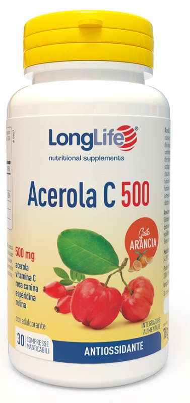 LONGLIFE ACEROLA C500 ARANCIA 30 COMPRESSE - Parafarmacia Mostacciano