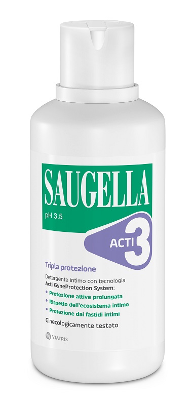SAUGELLA ACTI3 TRIPLA PROTEZIONE DETERGENTE INTIMO 500 ML - Parafarmacia Mostacciano