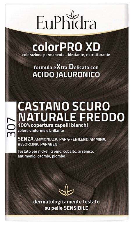 EUPHIDRA COLORPRO XD 307 CASTANO SCU NATURALE F COLORE + ATTIVANTE + BALSAMO + CUFFIA + GUANTI - Parafarmacia Mostacciano