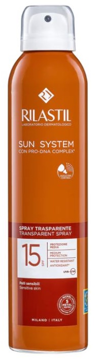 RILASTIL SUN SYSTEM TRANSPARENT SPRAY SPF15 200 ML - Parafarmacia Mostacciano