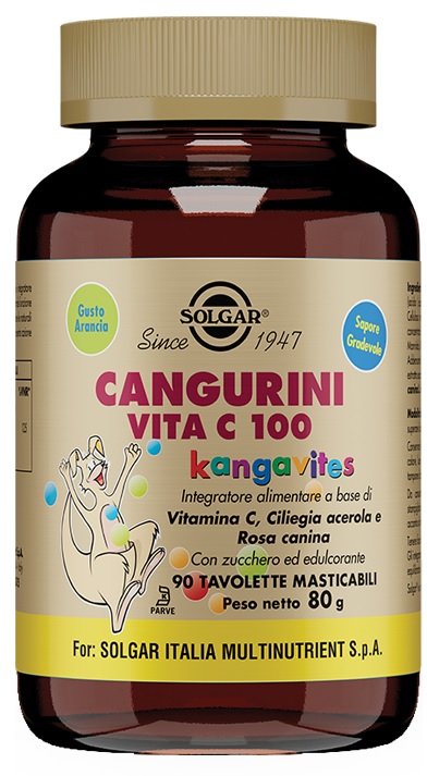 CANGURINI VITA C 100 90 TAVOLETTE MASTICABILI - Parafarmacia Mostacciano