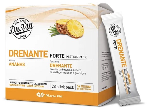 DR VITI DRENANTE FORTE ANANAS 28 STICK PACK SENZA ZUCCHERI - Parafarmacia Mostacciano