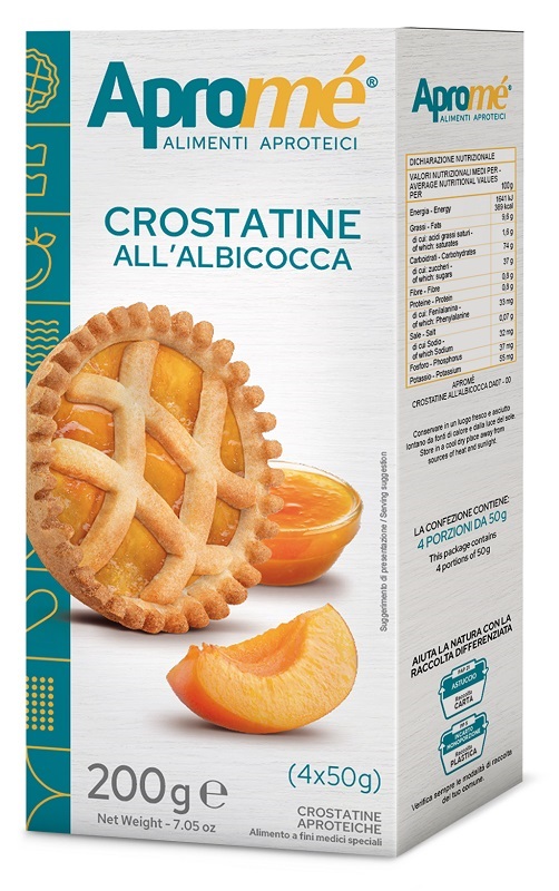 APROME' CROSTATINE ALBICOCCA 4 PEZZI DA 50 G - Parafarmacia Mostacciano