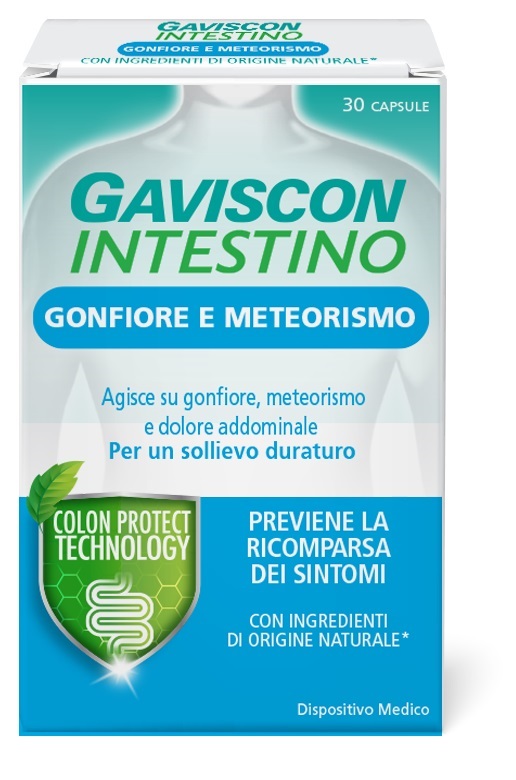 GAVISCON INTESTINO GONFIORE E METEORISMO 30 CAPSULE - Parafarmacia Mostacciano