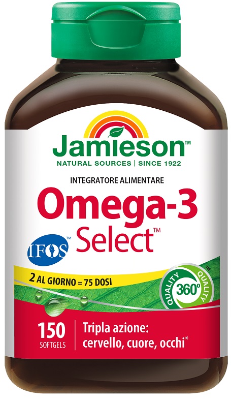 JAMIESON OMEGA 3 SELECT IFOS 150 SOFTGEL SENZA GLUTINE NATURALMENTE PRIVO DI LATTOSIO - Parafarmacia Mostacciano