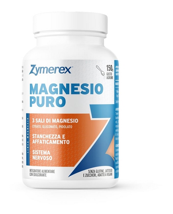 ZYMEREX MAGNESIO PURO 150 G GUSTO AGRUMI CON EDULCORANTE SENZA ZUCCHERI SENZA GLUTINE SENZA LATTOSIO - Parafarmacia Mostacciano