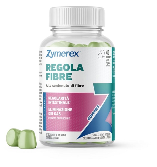 ZYMEREX REGOLA FIBRE 45 GUMMIES GUSTO PRUGNA PERA CON EDULCORANTI SENZA ZUCCHERI SENZA GLUTINE SENZA LATTOSIO - Parafarmacia Mostacciano