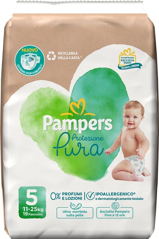 PAMPERS PROTEZIONE PURA JUNIOR PANNOLINI 19 PEZZI - Parafarmacia Mostacciano