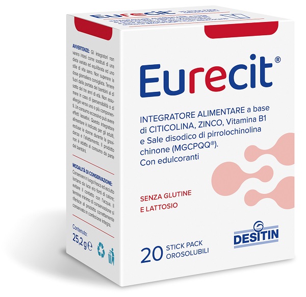 EURECIT 20 STICK PACK OROSOLUBILI DA 1,26 G CON EDULCORANTI SENZA GLUTINE SENZA LATTOSIO - Parafarmacia Mostacciano