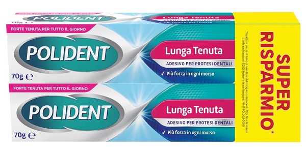 ADESIVO PROTESI DENTALI POLIDENT LUNGA TENUTA 2 TUBETTI X 70 G - Parafarmacia Mostacciano