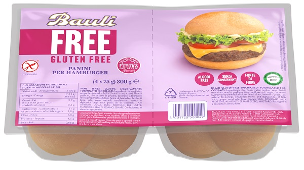 BAULI FREE PANINI HAMBURGER 4 PEZZI DA 75 G - Parafarmacia Mostacciano