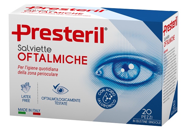 SALVIETTE OFTALMICHE PRESTERIL 20 PEZZI - Parafarmacia Mostacciano