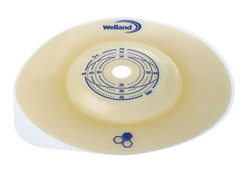 PLACCA PER COLOSTOMIA CONVESSA RITAGLIABILE AURUM2 DIAMETRO 13-35 MM FLANGIA 55 MM 5 PEZZI - Parafarmacia Mostacciano