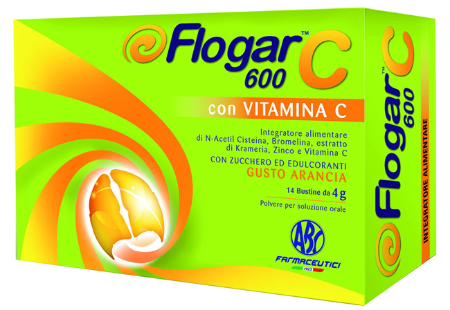 FLOGAR  C 600 CON VITAMINA C 14 BUSTINE GUSTO ARANCIA - Parafarmacia Mostacciano