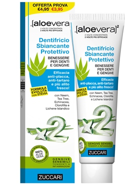 ALOEVERA2 DENTIFRICIO SBIANCANTE PROTETTIVO CON STEVIA 100 ML - Parafarmacia Mostacciano