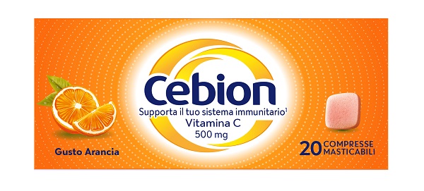 CEBION MASTICABILE ARANCIA VITAMINA C 500 MG 20 COMPRESSE - Parafarmacia Mostacciano