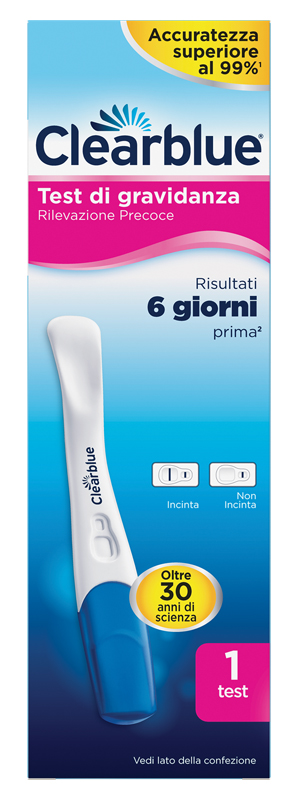 TEST DI GRAVIDANZA CLEARBLUE RILEVAZIONE PRECOCE 1 PEZZO - Parafarmacia Mostacciano