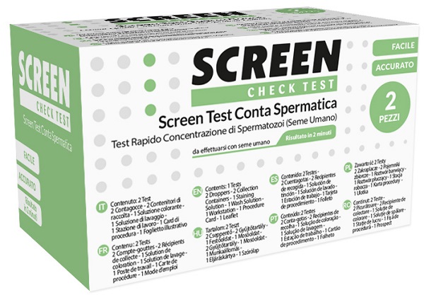 KIT PER L'INDIVIDUAZIONE DI CONTA SPERMATICA 2 PEZZI FERTILITA' MASCHILE SCREEN TEST CONTA SPERMATICA - Parafarmacia Mostacciano