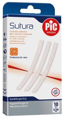 CEROTTO PER SUTURA PIC SOLUTION 6 X 100 MM 10 PEZZI - Parafarmacia Mostacciano