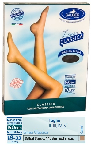 SAUBER CLASSICO COLLANT 140 DENARI MAGLIA LISCIA CAMEL 4 - Parafarmacia Mostacciano