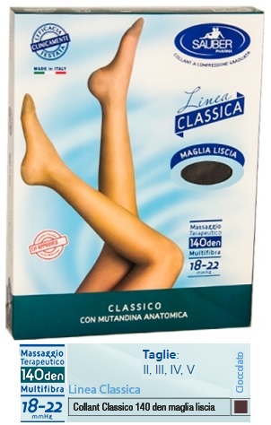SAUBER CLASSICO COLLANT 140 DENARI MAGLIA LISCIA CIOCCOLATO 4 - Parafarmacia Mostacciano