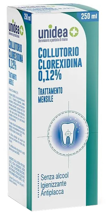 UNIDEA COLLUTORIO CLOREXIDINA 0,12% 250 ML - Parafarmacia Mostacciano