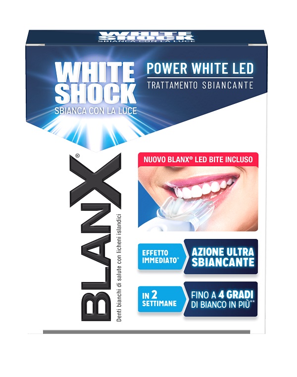 BLANX WHITE SHOCK TRATTAMENTO POWER WHITE GEL 30 ML CON BITE - Parafarmacia Mostacciano