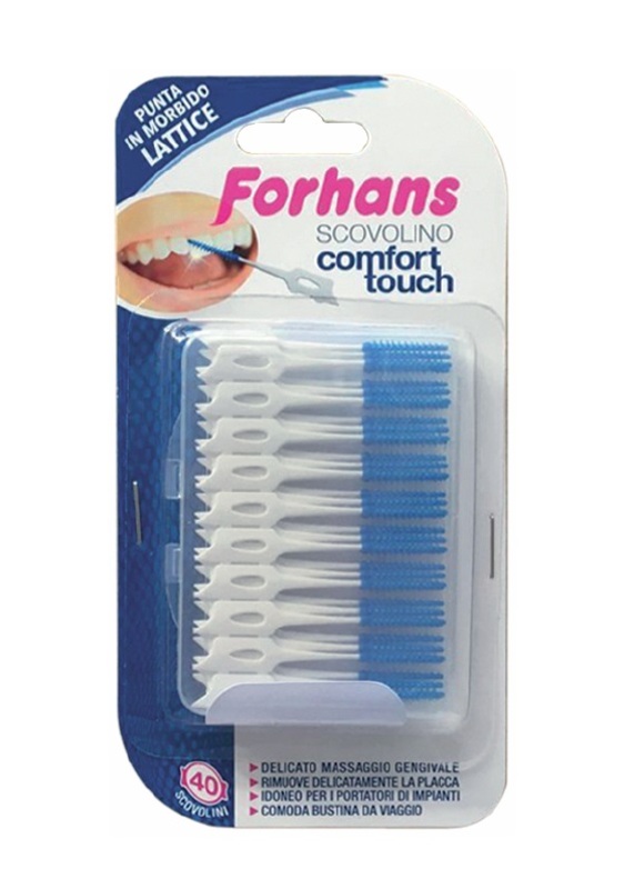 FORHANS SCOVOLINO COMFORT TOUCH PUNTA IN LATTICE 40 PEZZI - Parafarmacia Mostacciano