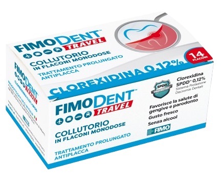FIMODENT TRAVEL COLLUTORIO CLOREXIDINA SPDD 0,12% 14 FLACONCINI MONODOSE 10 ML - Parafarmacia Mostacciano