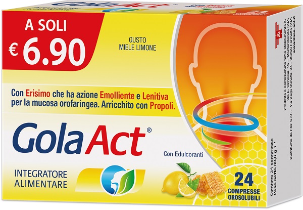 GOLA ACT MIELE LIMONE 24 COMPRESSE SOLUBILI 33,6 G - Parafarmacia Mostacciano