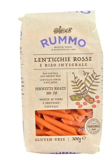 RUMMO PENNETTE RIGATE N 70 LENTICCHIE ROSSE E RISO INTEGRALE 300 G - Parafarmacia Mostacciano