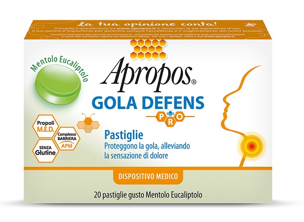 APROPOS GOLA DEFENS PRO 20 PASTIGLIE MENTOLO EUCALIPTO - Parafarmacia Mostacciano