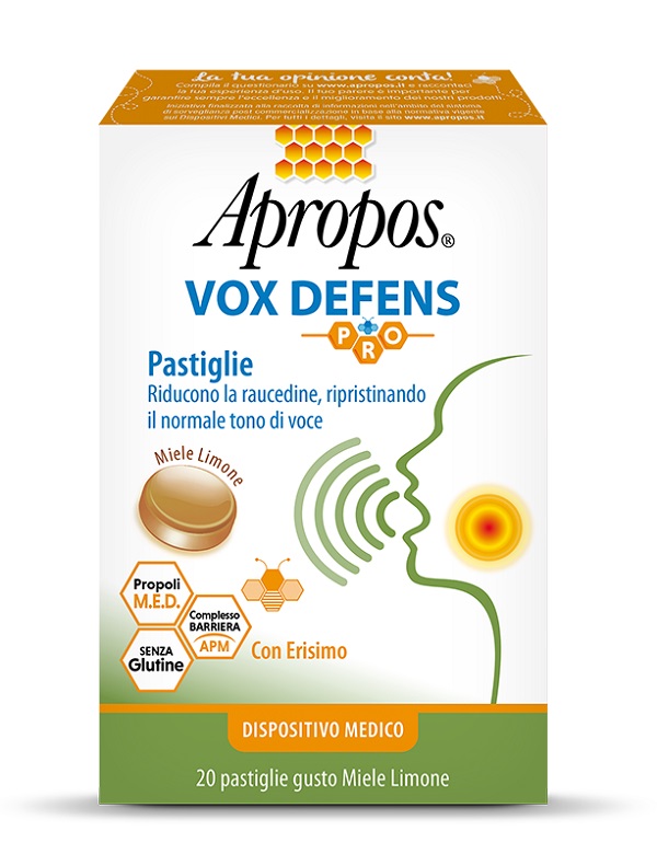 APROPOS VOX DEFENS PRO MIELE LIMONE 20 PASTIGLIE - Parafarmacia Mostacciano