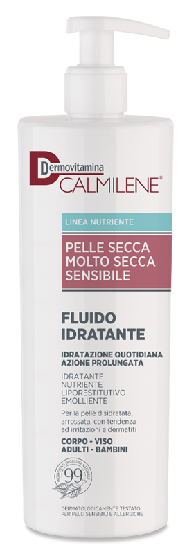 DERMOVITAMINA CALMILENE FLUIDO IDRATANTE PER PELLE SECCA, MOLTO SECCA E SENSIBILE 500 ML - Parafarmacia Mostacciano