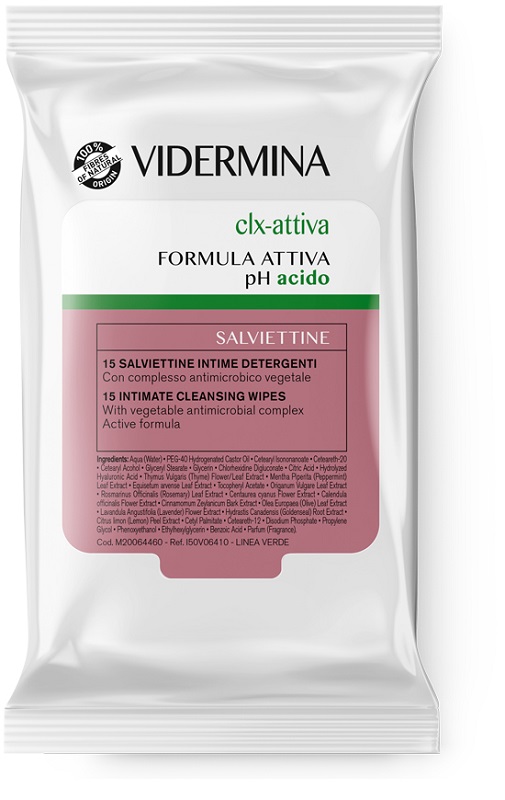 VIDERMINA CLX ATTIVA 15 SALVIETTE INTIME DETERGENTI - Parafarmacia Mostacciano