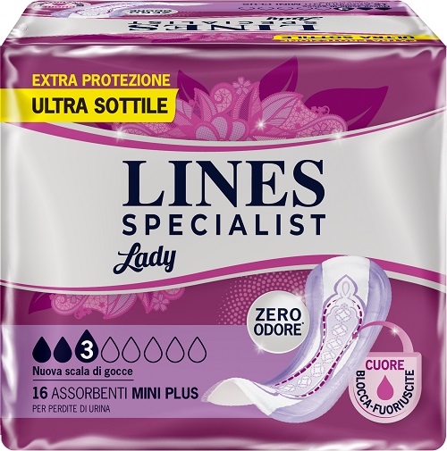 LINES SPECIALIST PANNOLONE MINI PLUS FARMA 16 PEZZI - Parafarmacia Mostacciano