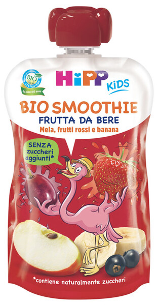 HIPP BIO SMOOTHIES MELA/BAN/FRUTTI ROSSI 120 ML - Parafarmacia Mostacciano