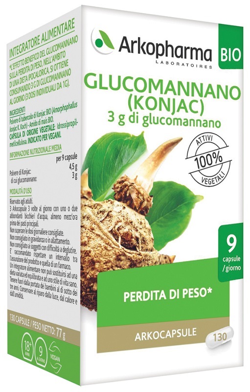 ARKO CAPSULE GLUCOMANNANO BIO 130 CAPSULE - Parafarmacia Mostacciano