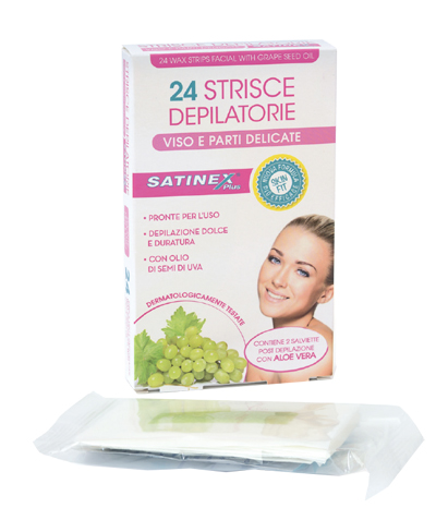 SATINEX STRISCE DEPILATORIE VISO 24 PEZZI - Parafarmacia Mostacciano