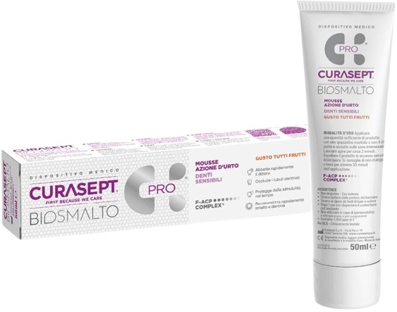 CURASEPT BIOSMALTO MOUSSE DENTI SENSIBILI 50 ML - Parafarmacia Mostacciano