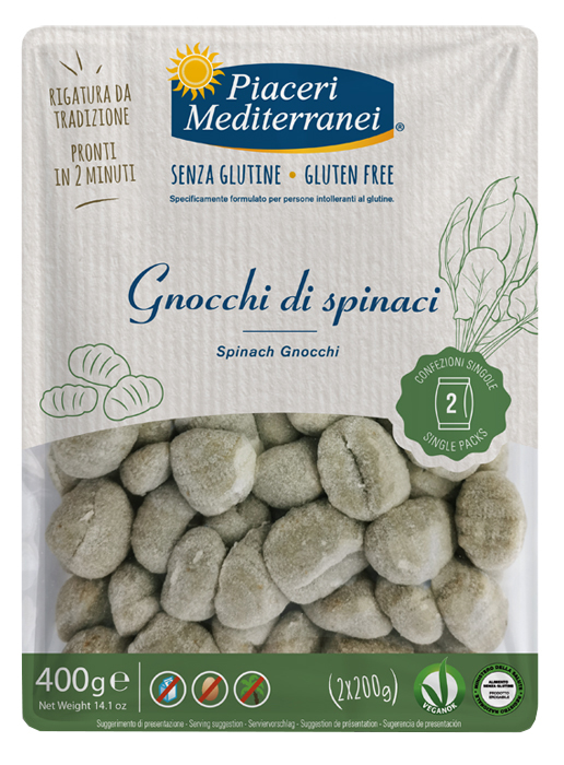 PIACERI MEDITERRANEI GNOCCHI DI SPINACI 400 G - Parafarmacia Mostacciano