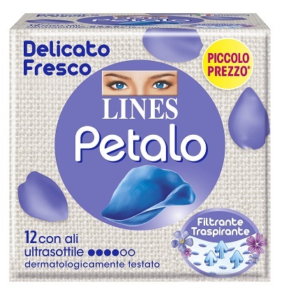 LINES PETALO BLU ASSORBENTE CON ALI 12 PEZZI - Parafarmacia Mostacciano