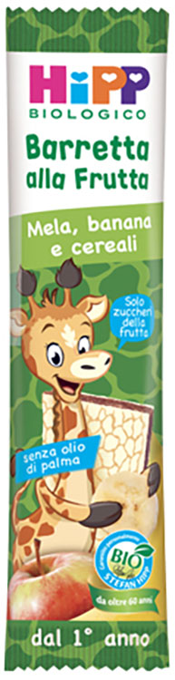 HIPP BIO BARRETTA ALLA FRUTTA MELA/BANANA/CEREALI 23 G - Parafarmacia Mostacciano