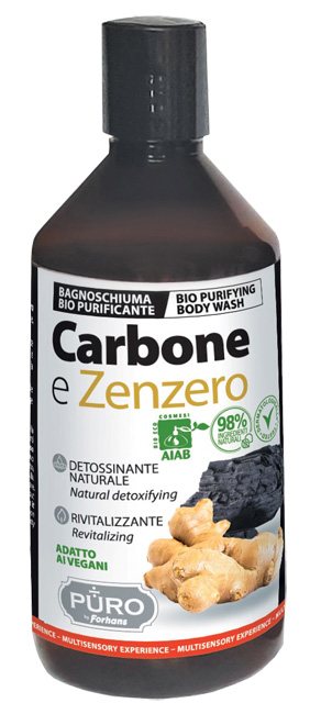 PURO BIO BAGNOSCHIUMA CARBONE E ZENZERO 500 ML - Parafarmacia Mostacciano