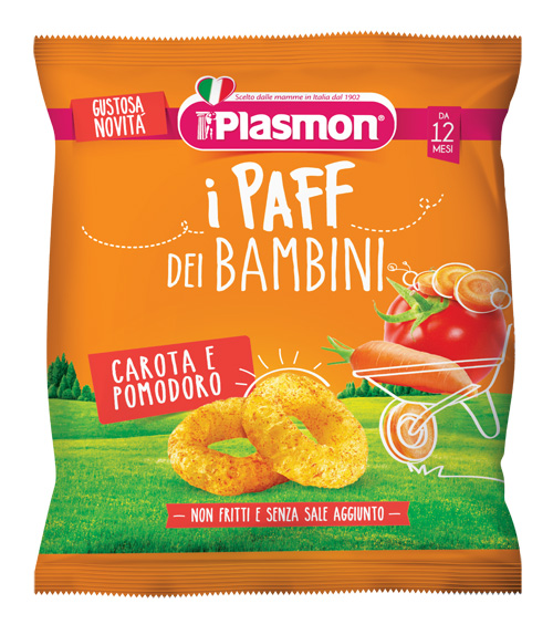 PLASMON DRY SNACK PAFF CAROTA POMODORO 15 G - Parafarmacia Mostacciano