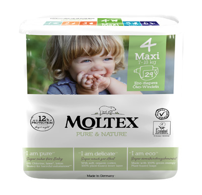 PANNOLINI MOLTEX PURE & NATURE MAXI 7-18 KG TAGLIA 4 29 PEZZI - Parafarmacia Mostacciano