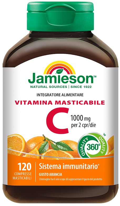 JAMIESON VITAMINA C 1000 MASTICABILE ARANCIA 120 COMPRESSE - Parafarmacia Mostacciano
