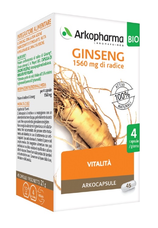 ARKOCPS GINSENG 45 CAPSULE BIO - Parafarmacia Mostacciano