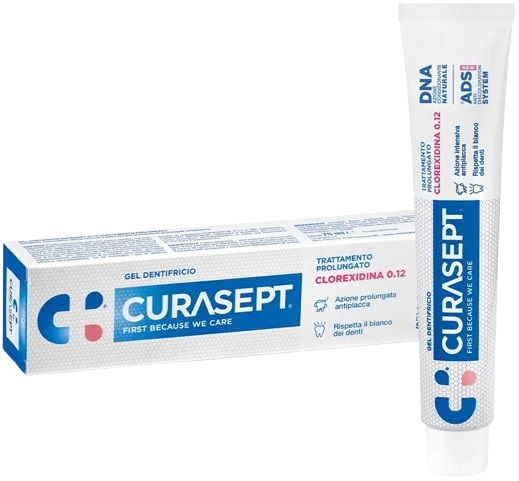 CURASEPT DENTIFRICIO 0,12 75 ML ADS+DNA - Parafarmacia Mostacciano